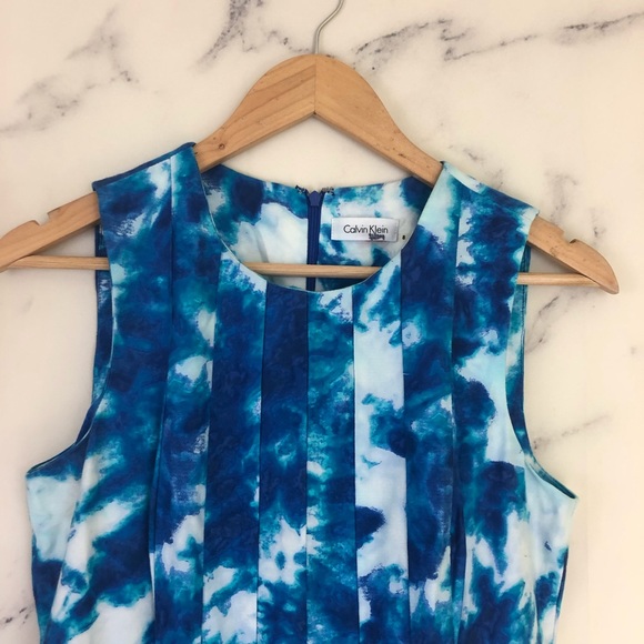 💙SOLD💙Calvin Klein Tie Dye Fit & Flare Dress - Picture 2 of 6